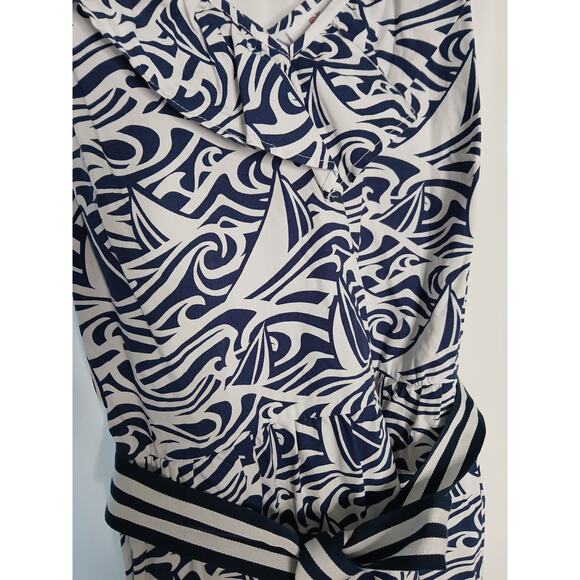 Vineyard Vines Target sailboat dress ruffle blue white midi maxi Small - Picture 6 of 10